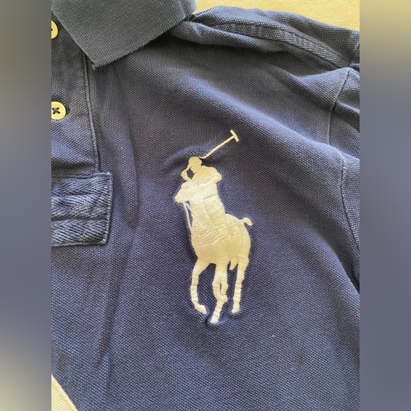 Polo Ralph Lauren Navy Polo with Embroidered Emblems Casual Classic Fit Medium - Picture 3 of 8
